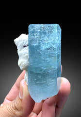 Sky Blue Color Aquamarine Crystal with Feldspar from Shigar valley Skardu Pakistan - 119 gram