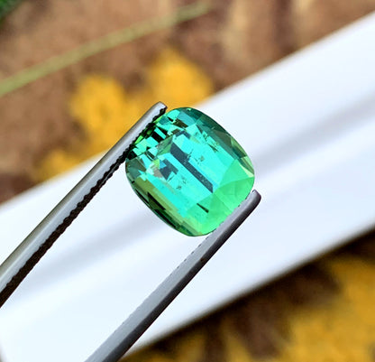 Cusshion Cut Blue Green Tourmaline Gemstone, Loose Gemstone, Tourmaline Ring, Gemstone Jewelry, Afghan Tourmaline - 6.65 CT