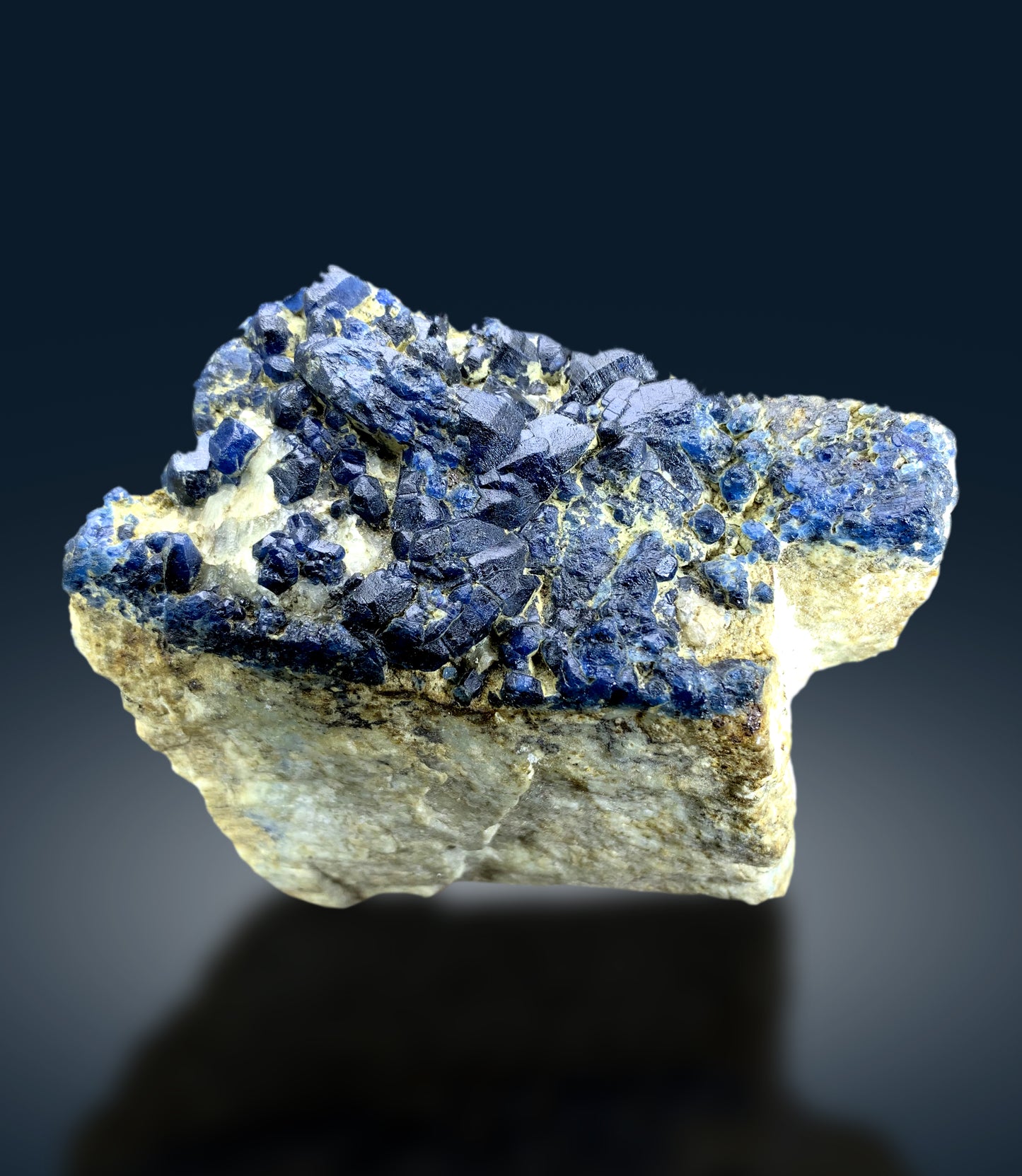 Rare Blue Afghanite on Matrix from Afghanistan - 760 gram