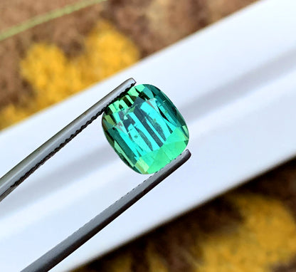 Cusshion Cut Blue Green Tourmaline Gemstone, Loose Gemstone, Tourmaline Ring, Gemstone Jewelry, Afghan Tourmaline - 6.65 CT