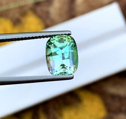 Cusshion Cut Blue Green Tourmaline Gemstone, Loose Gemstone, Tourmaline Ring, Gemstone Jewelry, Afghan Tourmaline - 4.25 CT