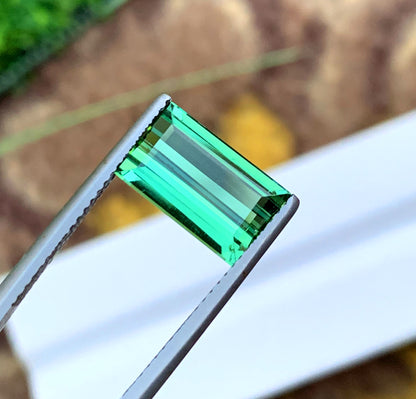 Emerald Shape Mint Green Tourmaline Gemstone, Loose Gemstone, Tourmaline Ring, Gemstone Jewelry - 3.60 CT