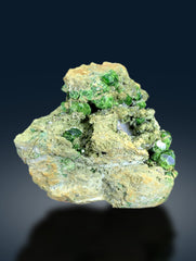 Lush Green Demantoid Garnet Crystals Cluster on Matrix Mineral Specimen - 473 gram