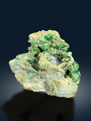 Lush Green Demantoid Garnet Crystals Cluster on Matrix Mineral Specimen - 473 gram