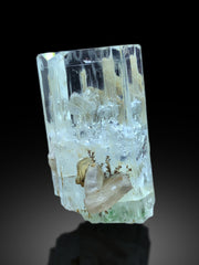 Sky Blue Aquamarine with Dendrites and Fluorescent Apatite from Shigar Pakistan - 12 grams