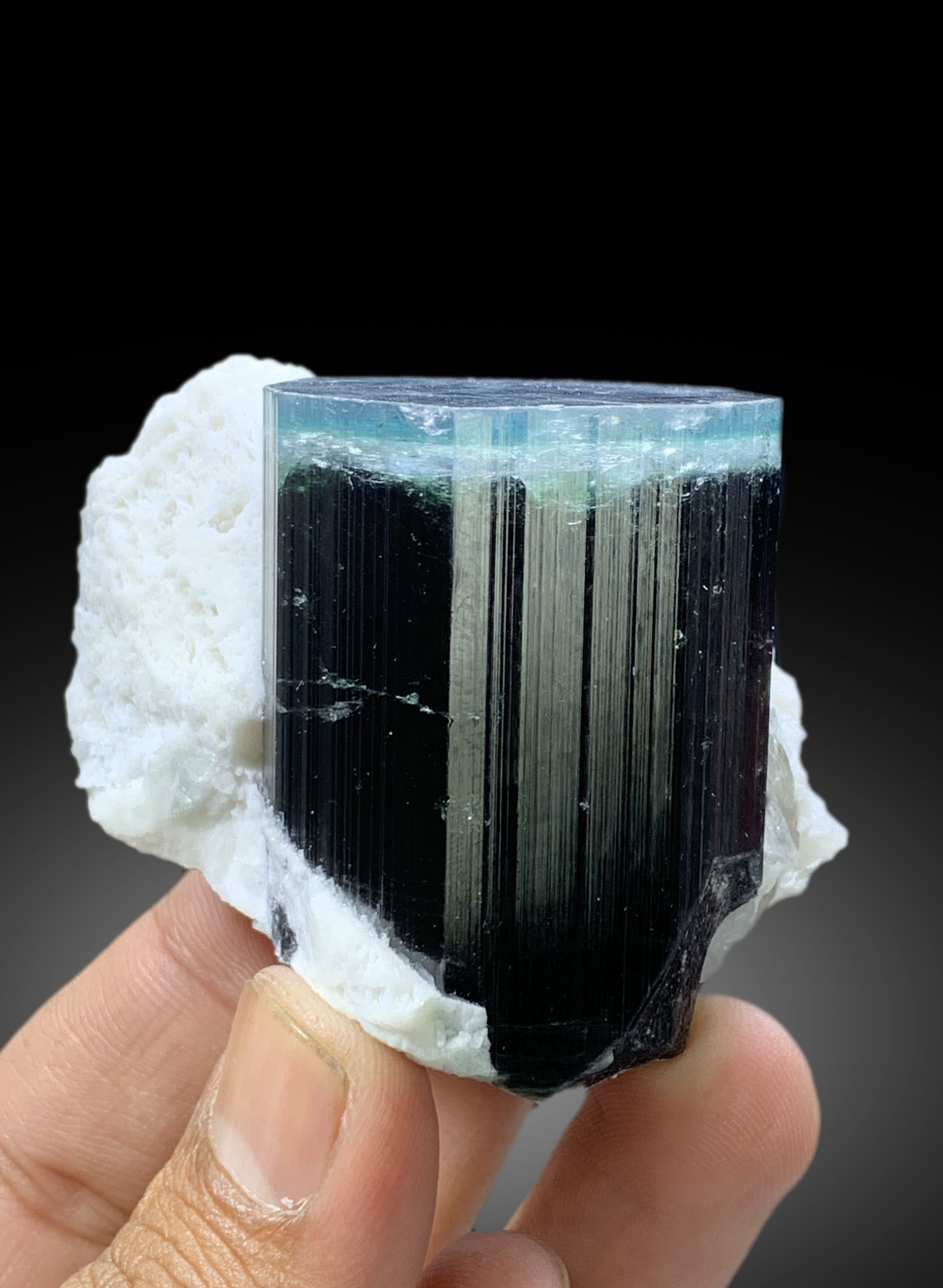 Natural Blue Cap Tourmaline with Feldspar from Paprok Afghanistan - 205 gram