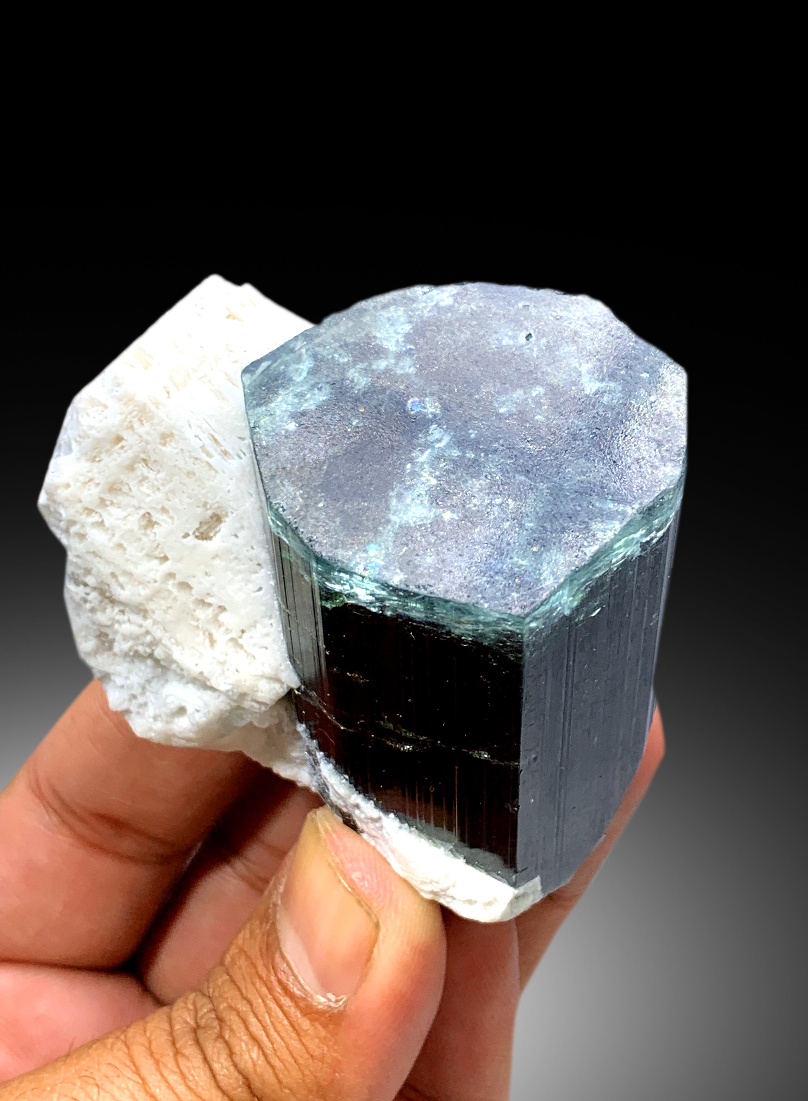 Natural Blue Cap Tourmaline with Feldspar from Paprok Afghanistan - 205 gram