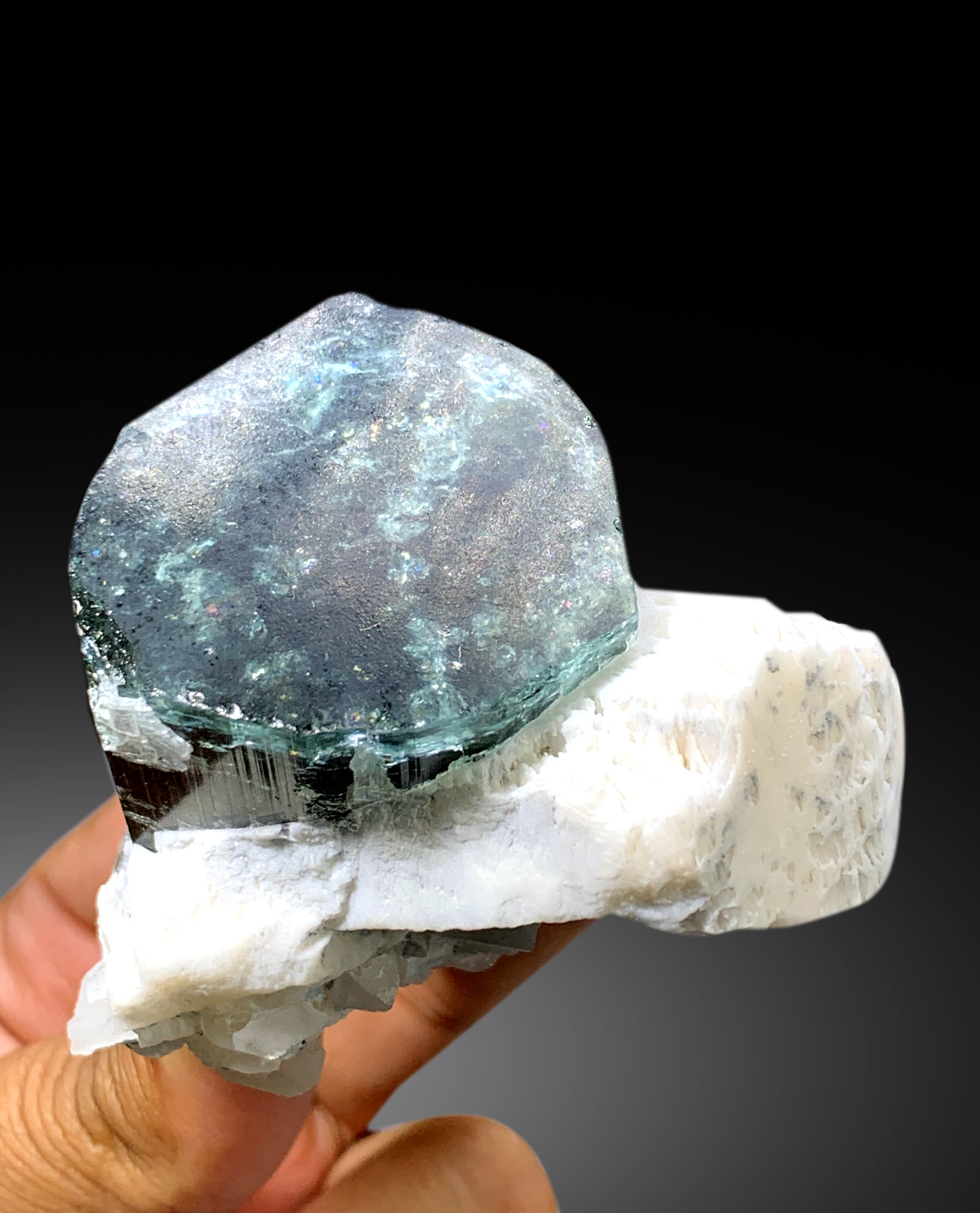 Natural Blue Cap Tourmaline with Feldspar from Paprok Afghanistan - 205 gram