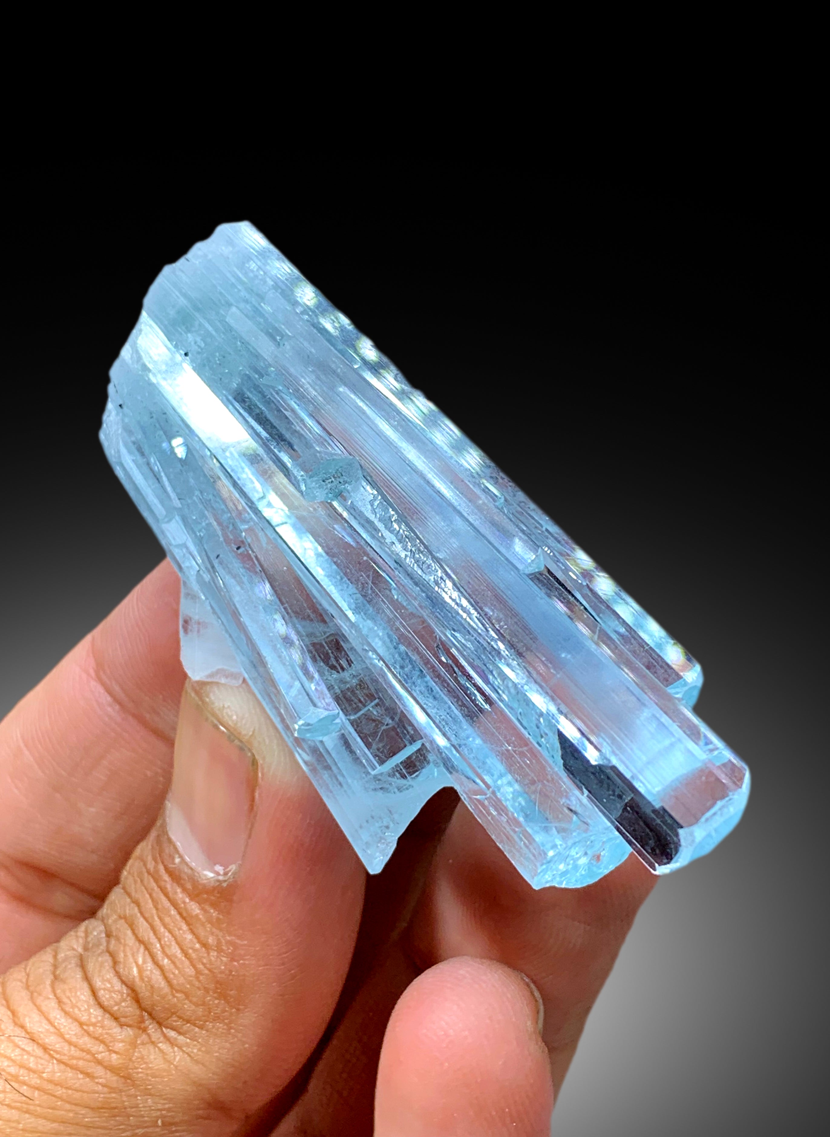 Transparent Sky Blue Color Aquamarine Crystals from Shigar valley Skardu Pakistan - 45 gram