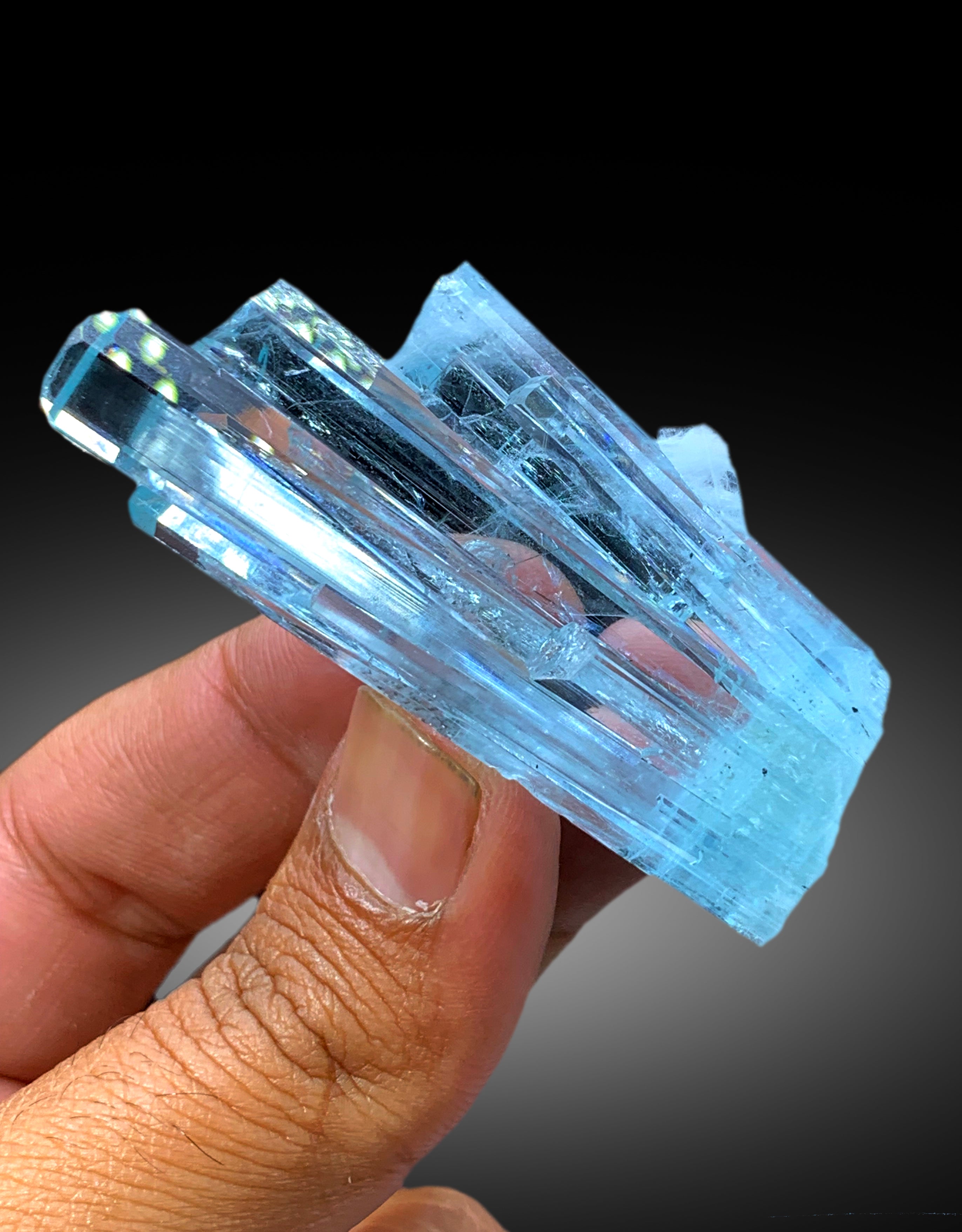 Transparent Sky Blue Color Aquamarine Crystals from Shigar valley Skardu Pakistan - 45 gram