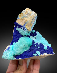 Natural Aragonite with Blue Azurite, Aragonite Specimen - 524 gram