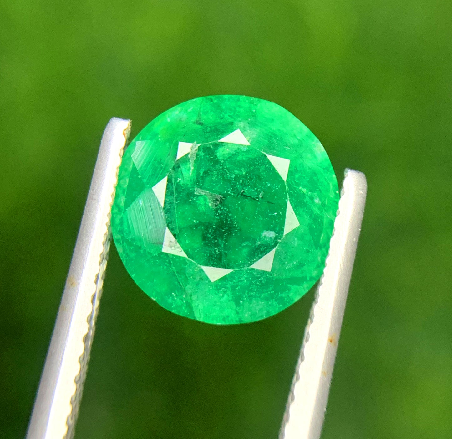 Round Cut Zambian Green Emerald Gemstone, Loose Gemstone, Emerald Faceted Cut Stone, Gemstone Jewelry - 3.13 CT