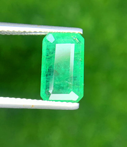 Emerald Shape Zambian Green Emerald Gemstone, Loose Gemstone, Emerald Faceted Cut Stone, Gemstone Jewelry - 2.79 CT
