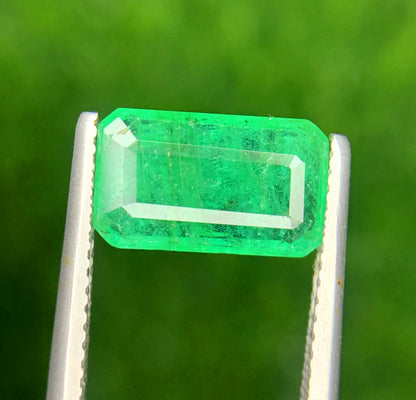 Emerald Shape Zambian Green Emerald Gemstone, Loose Gemstone, Emerald Faceted Cut Stone, Gemstone Jewelry - 2.79 CT