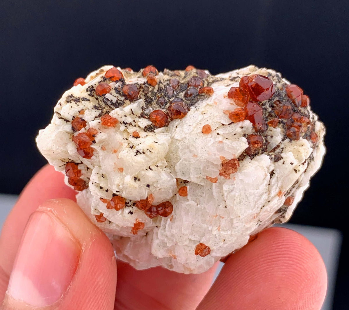 Red Garnet Crystals on Matrix From Pakistan - 33 Grams
