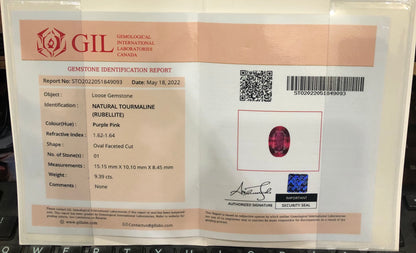 Oval Cut Rubelite Tourmaline Gemstone, Loose Gemstone, Rubelite Ring, Rubelite Jewelry, Jewelry Making, Gemstone Jewelry - 9.39 CT