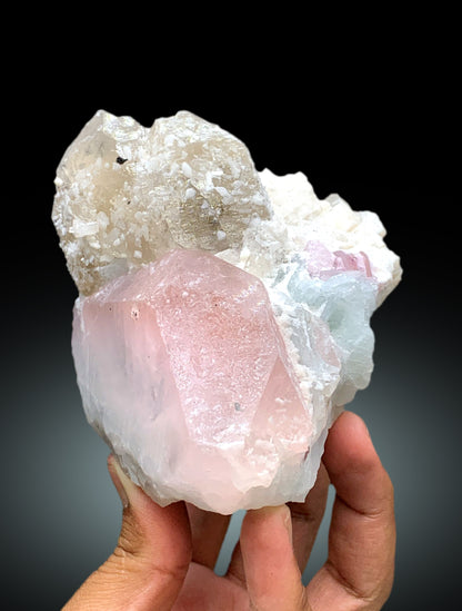 AquaMorganite with Smoky Quartz, Cleavelandite Albite and Feldspar, Bicolor Beryl, AquaMorganite from Afghanistan - 703 gram