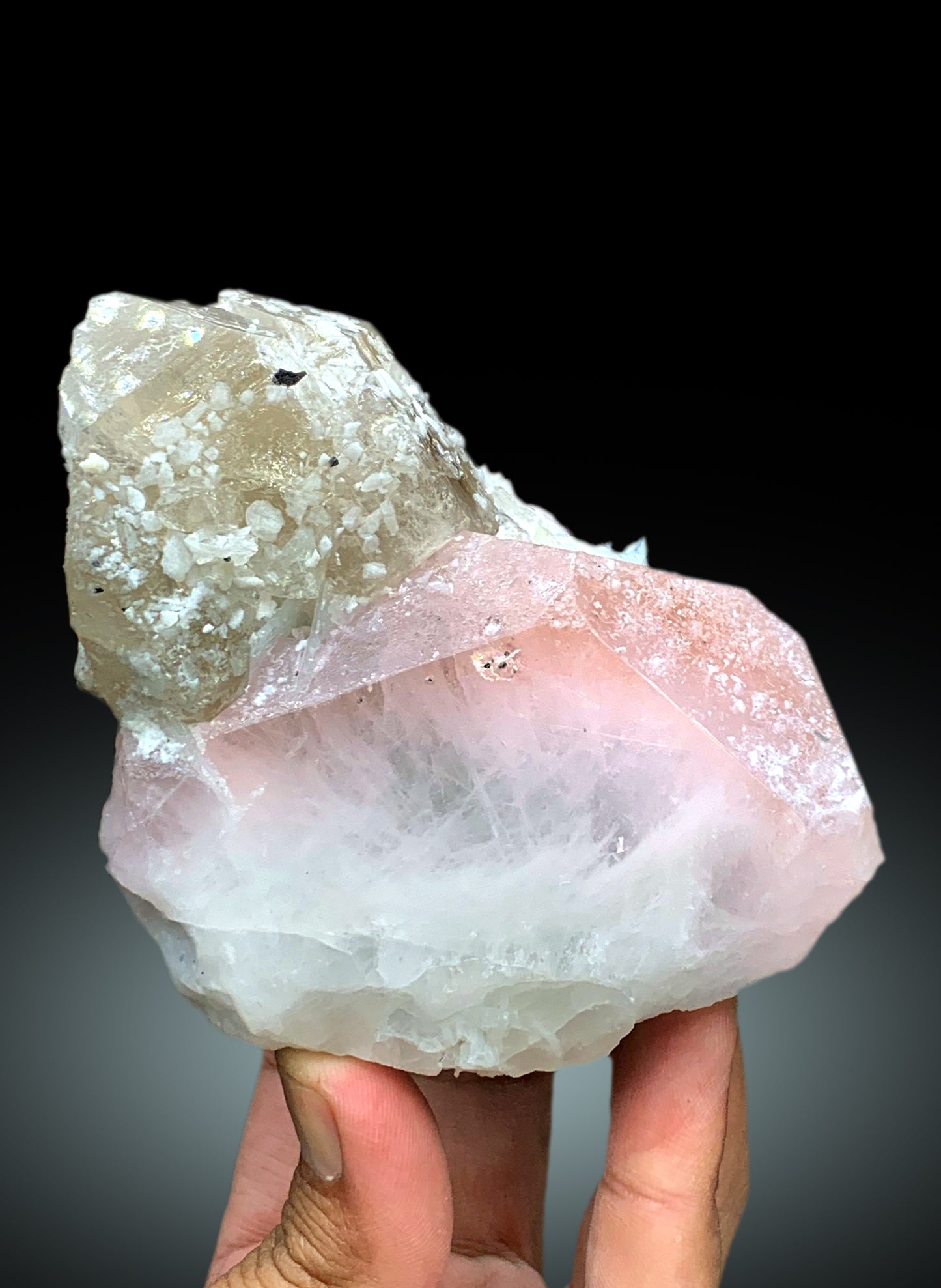 AquaMorganite with Smoky Quartz, Cleavelandite Albite and Feldspar, Bicolor Beryl, AquaMorganite from Afghanistan - 703 gram