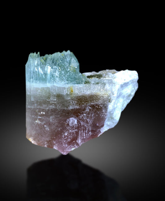 Bicolor Beryl, AquaMorganite Crystal, Morganite var Aquamarine on Matrix - 180 gram