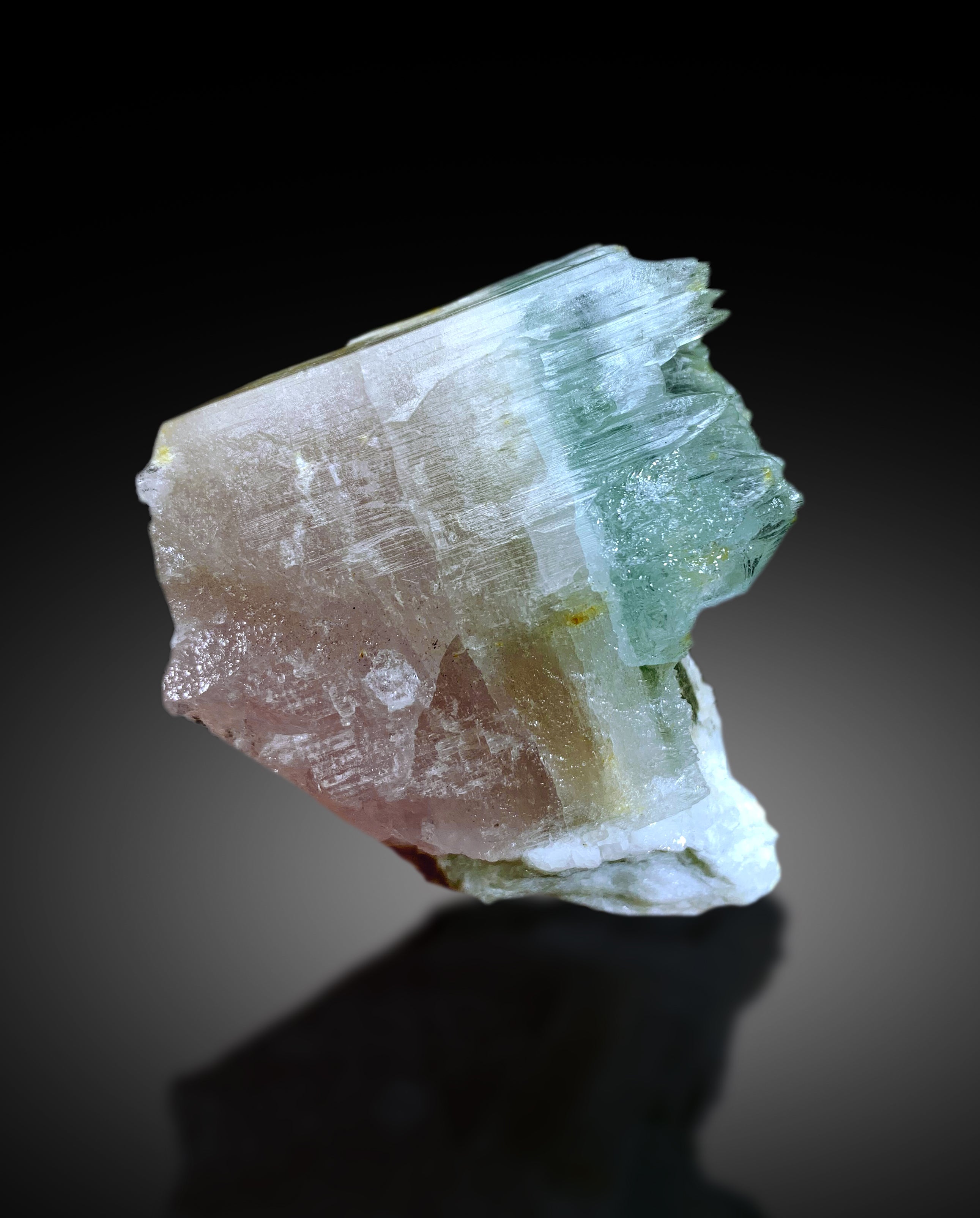 Bicolor Beryl, AquaMorganite Crystal, Morganite var Aquamarine on Matrix - 180 gram