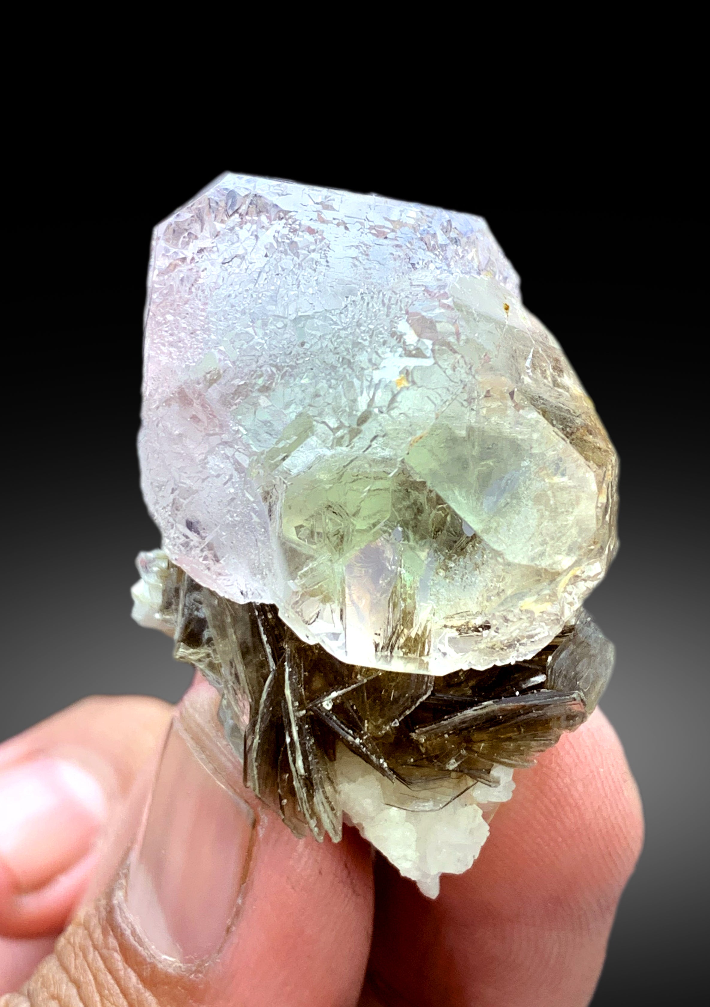 Natural Bicolor Fluorite on Mica from Pakistan - 41 gram