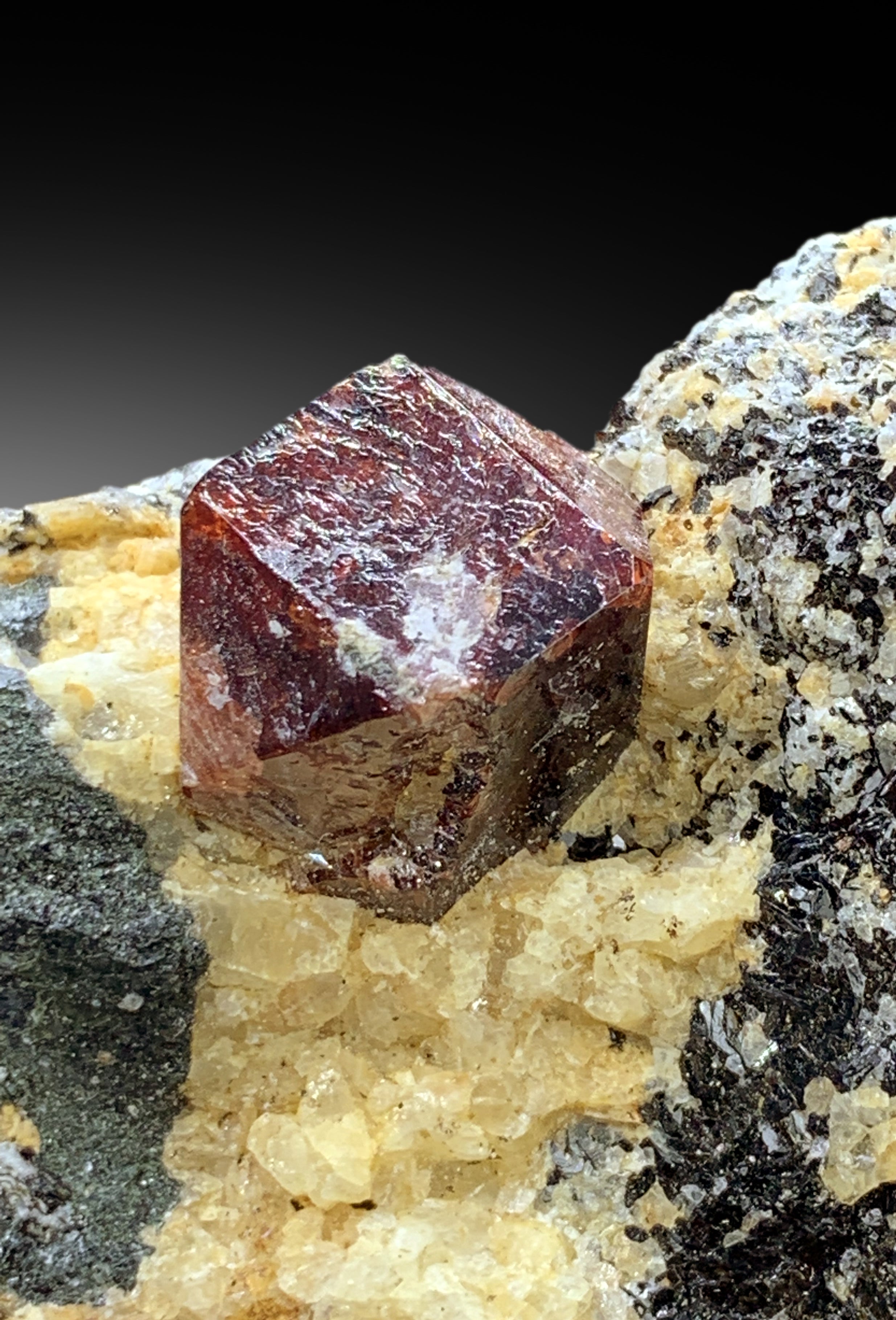 Natural Red Color Zircon Crystal on Matrix from Skardu Pakistan - 212 gram