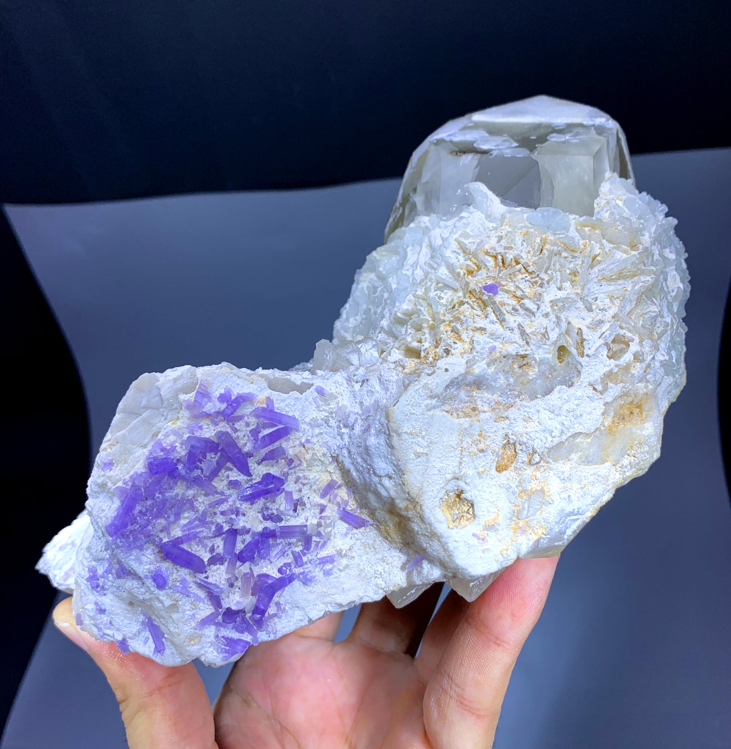 Peach Morganite with Purple Apatite, Cleavelandite Albite, Quartz and Feldspar from Afghanistan - 1449 gram