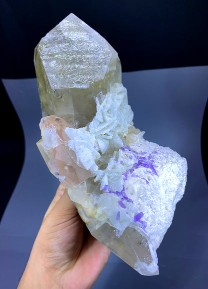Peach Morganite with Purple Apatite, Cleavelandite Albite, Quartz and Feldspar from Afghanistan - 1449 gram