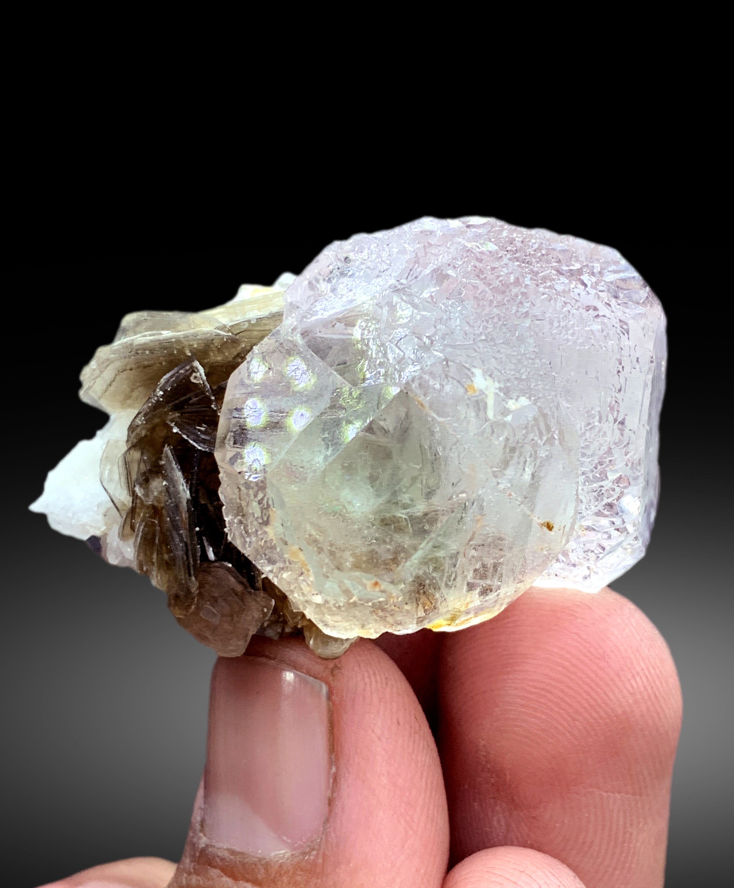 Natural Bicolor Fluorite on Mica from Pakistan - 41 gram