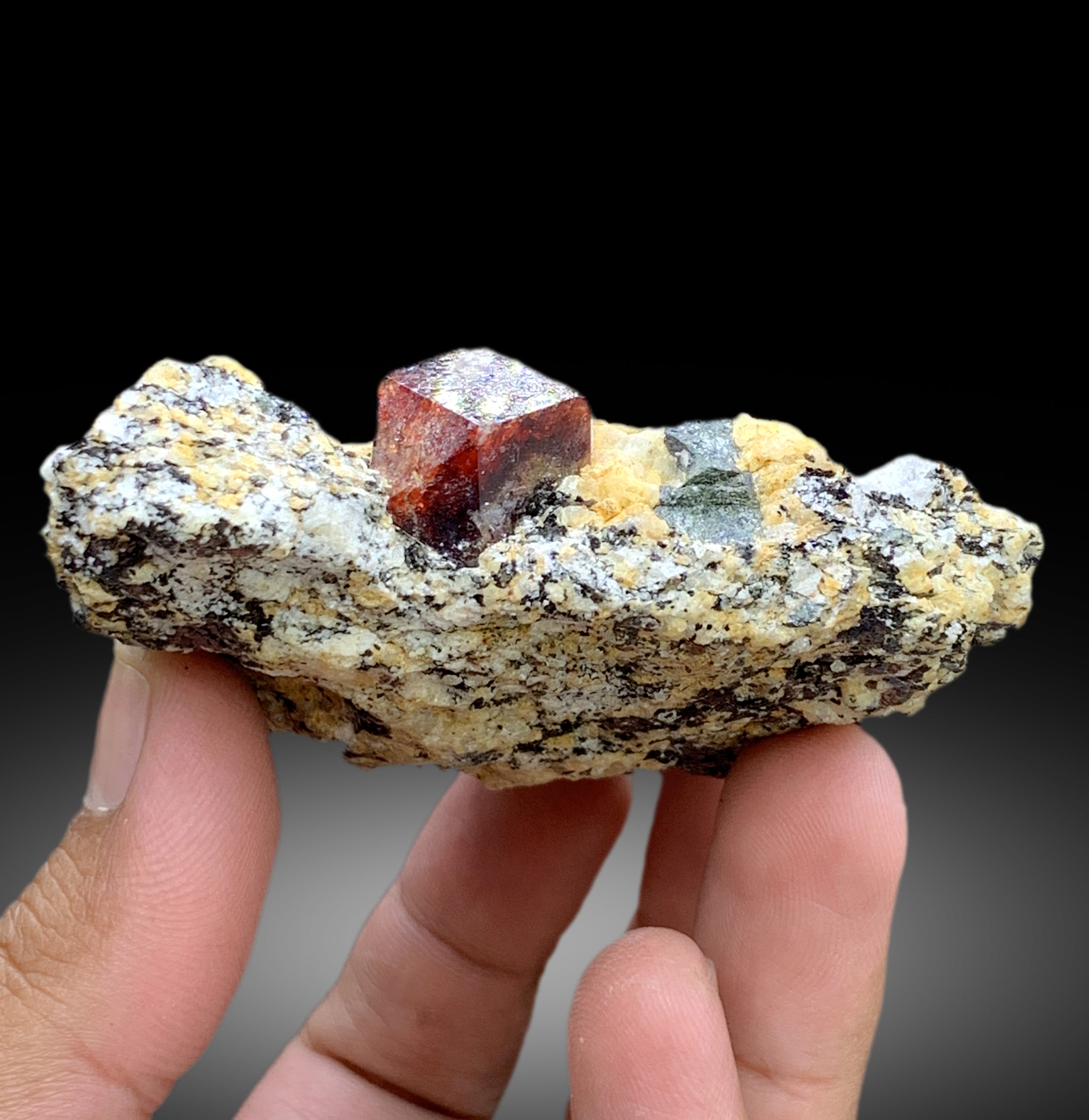 Natural Red Color Zircon Crystal on Matrix from Skardu Pakistan - 212 gram