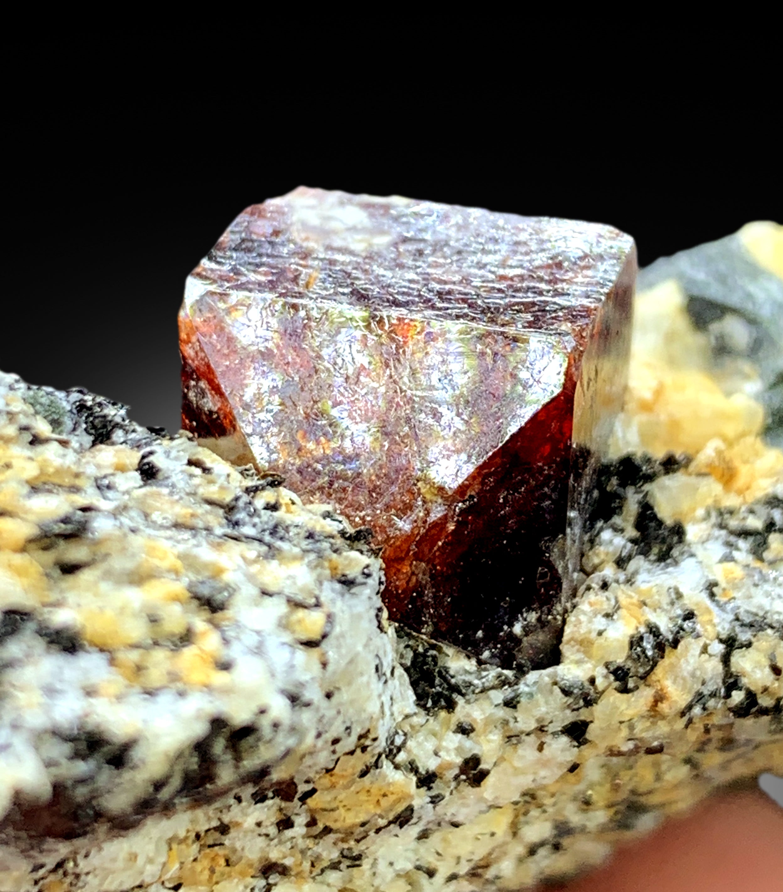 Natural Red Color Zircon Crystal on Matrix from Skardu Pakistan - 212 gram