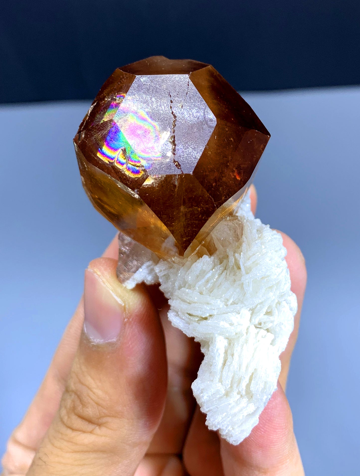 Golden Color Topaz on Albite from Pakistan - 91 gram