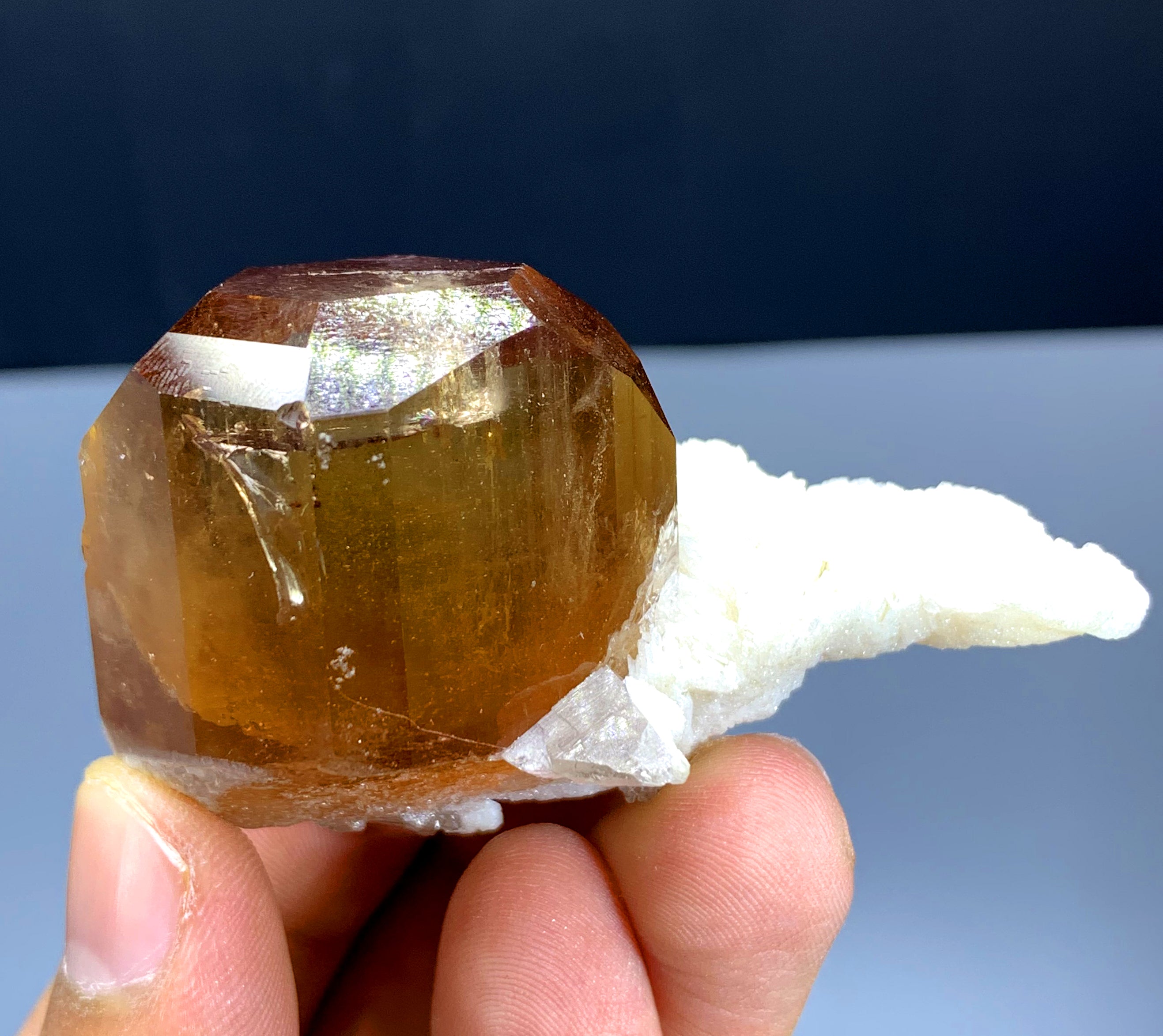 Golden Color Topaz on Albite from Pakistan - 91 gram