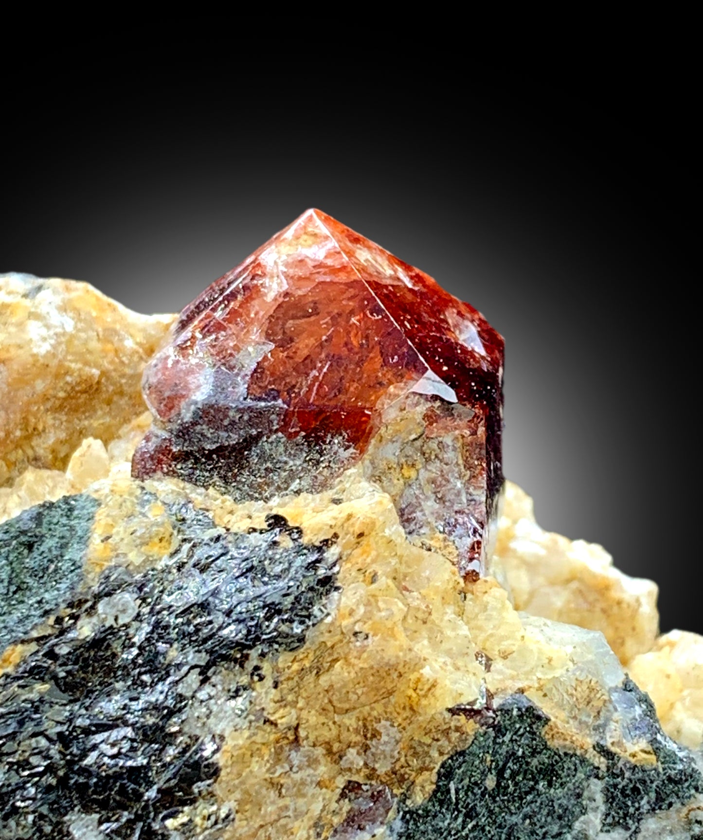 Natural Red Color Zircon Crystals on Matrix from Skardu Pakistan - 245 gram