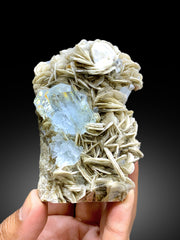 Sky Blue Color Aquamarine Crystals with Muscovite Mica from Chumar Bakhoor Gilgit Pakistan - 344 gram