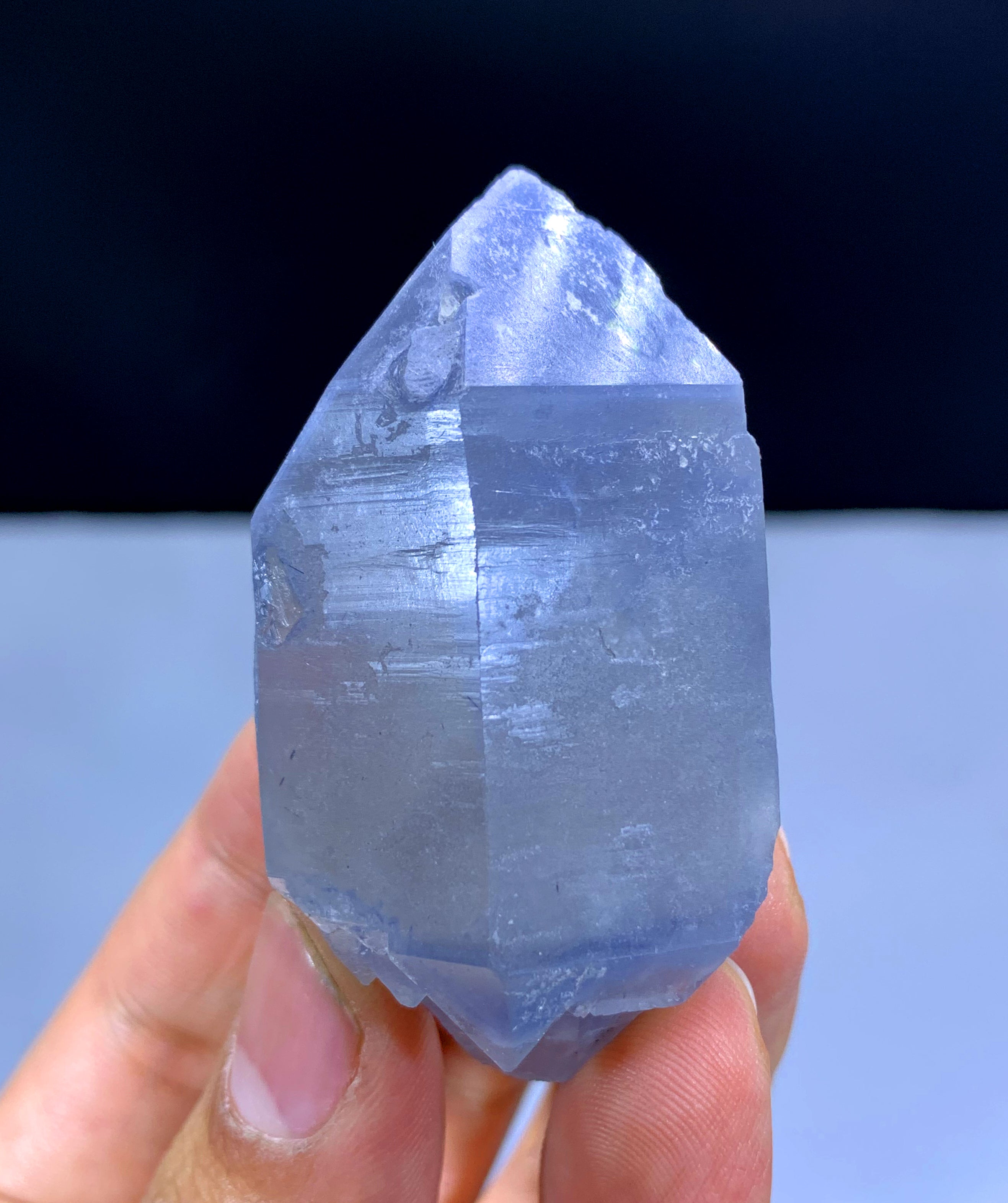 Natural Indicolite Blue Quartz Crystal from Afghanistan - 59 grams