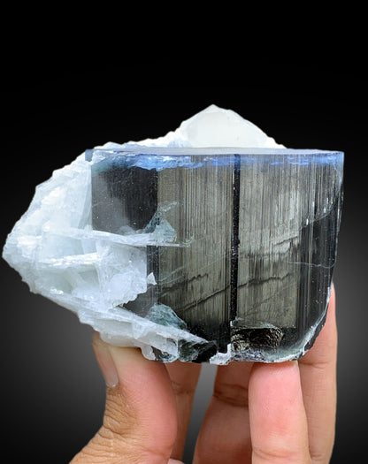 Blue Cap Tourmaline with Cleavelandite Albite and Quartz from Paprok Afghanistan - 487 gram