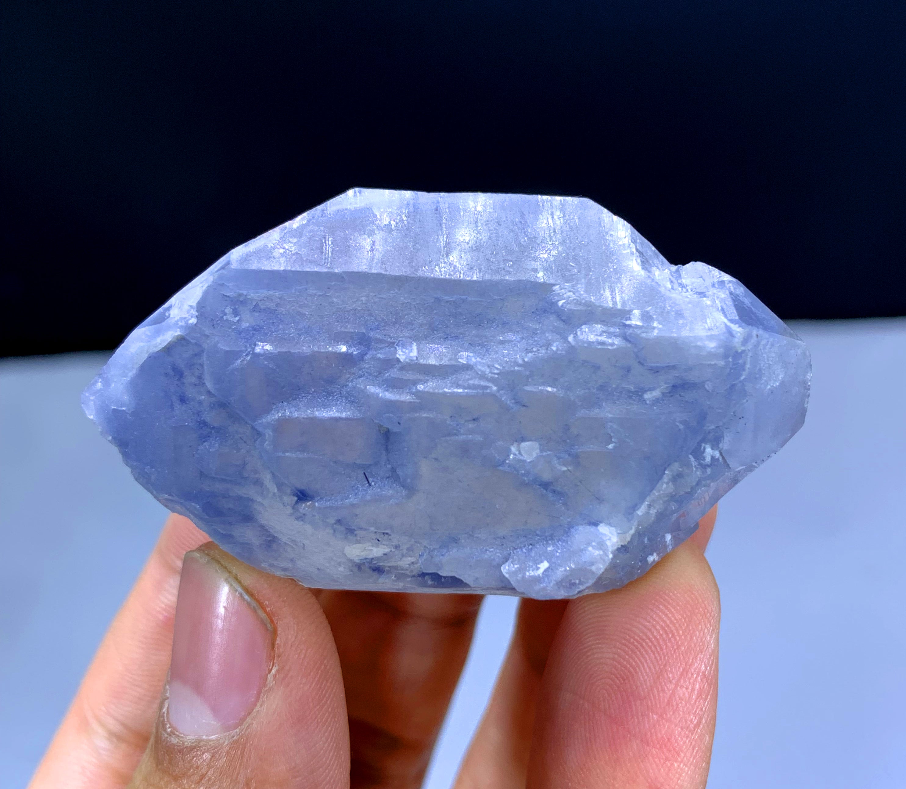 Natural Indicolite Blue Quartz Crystal from Afghanistan - 59 grams