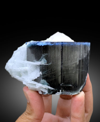 Blue Cap Tourmaline with Cleavelandite Albite and Quartz from Paprok Afghanistan - 487 gram