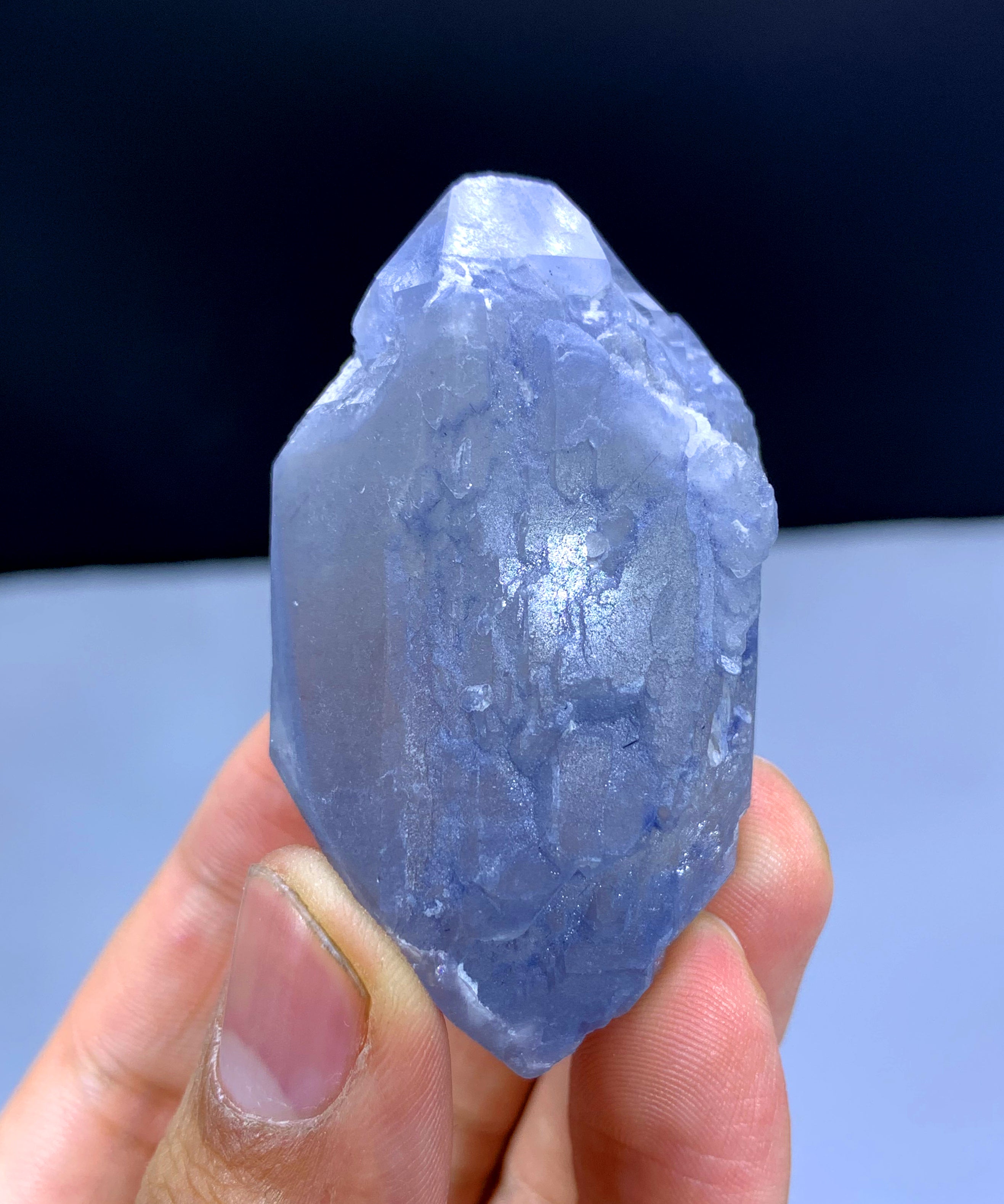 Natural Indicolite Blue Quartz Crystal from Afghanistan - 59 grams