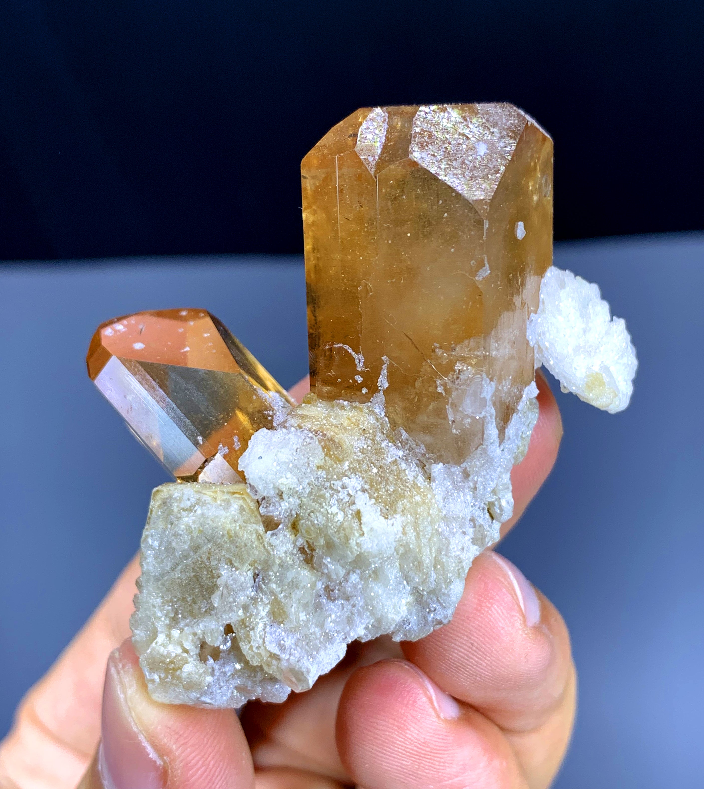 Topaz Crystals with Albite from Skardu Pakistan - 62 gram