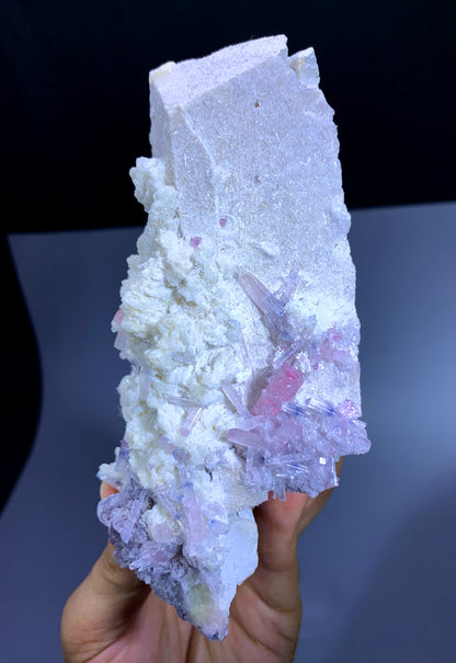 Natural Pink Tourmaline Cluster on Feldspar from Afghanistan - 604 gram