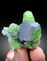 Lush Green Peridot with Magnetite from Supat valley Pakistan - 51 gram