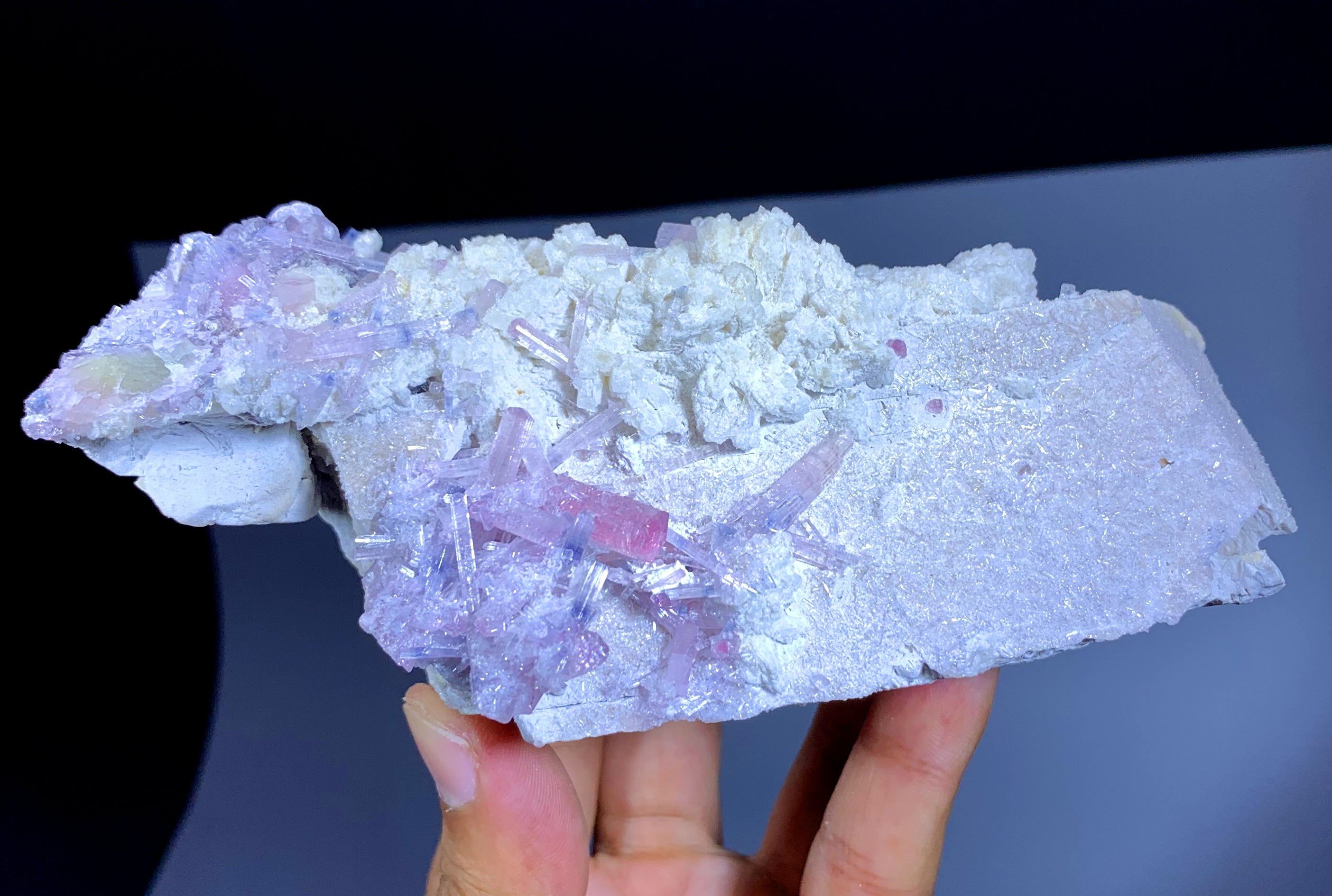 Natural Pink Tourmaline Cluster on Feldspar from Afghanistan - 604 gram