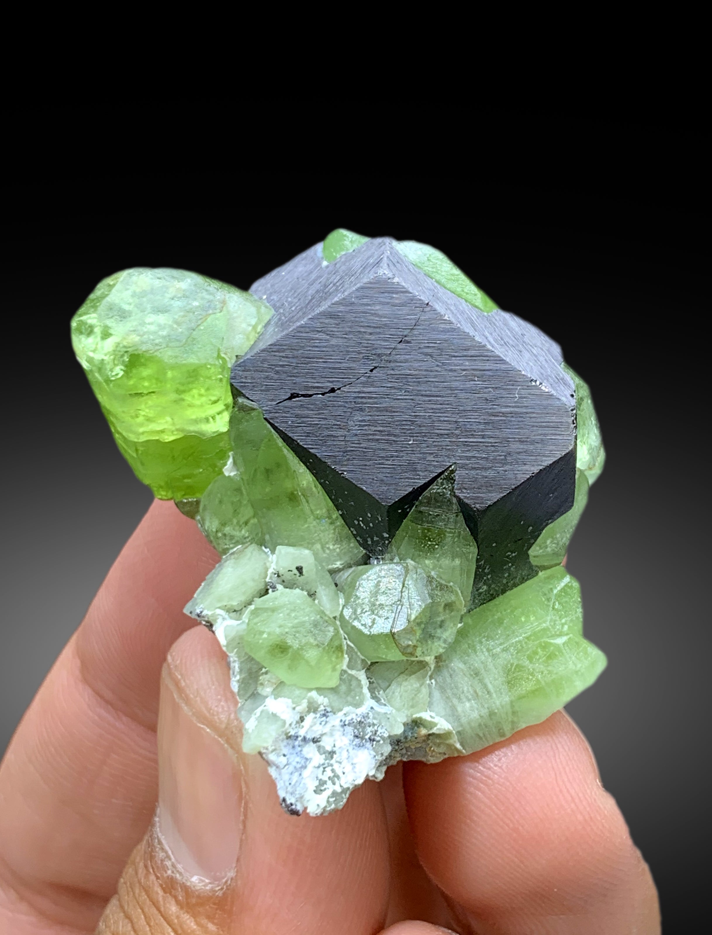 Lush Green Peridot with Magnetite from Supat valley Pakistan - 51 gram