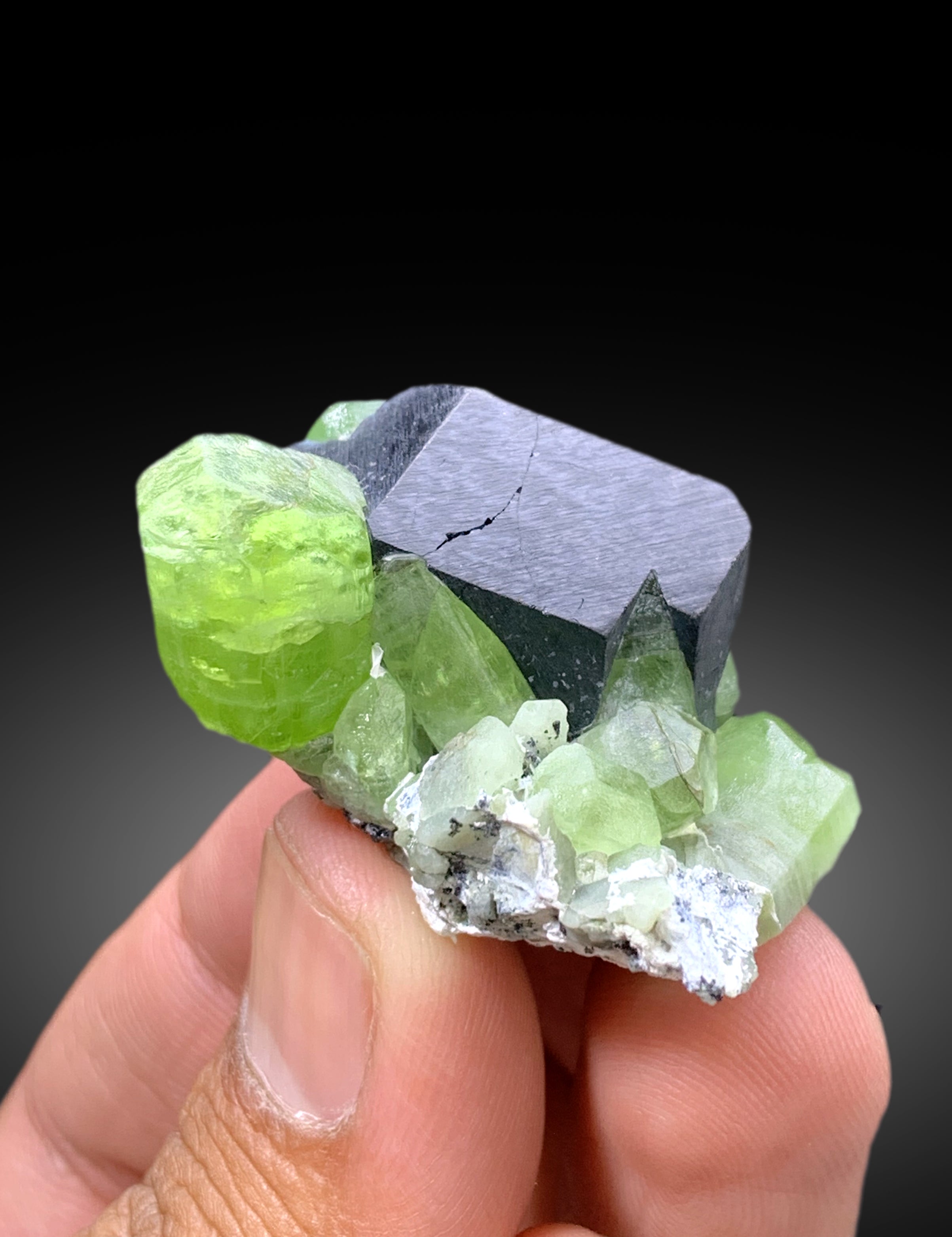 Lush Green Peridot with Magnetite from Supat valley Pakistan - 51 gram