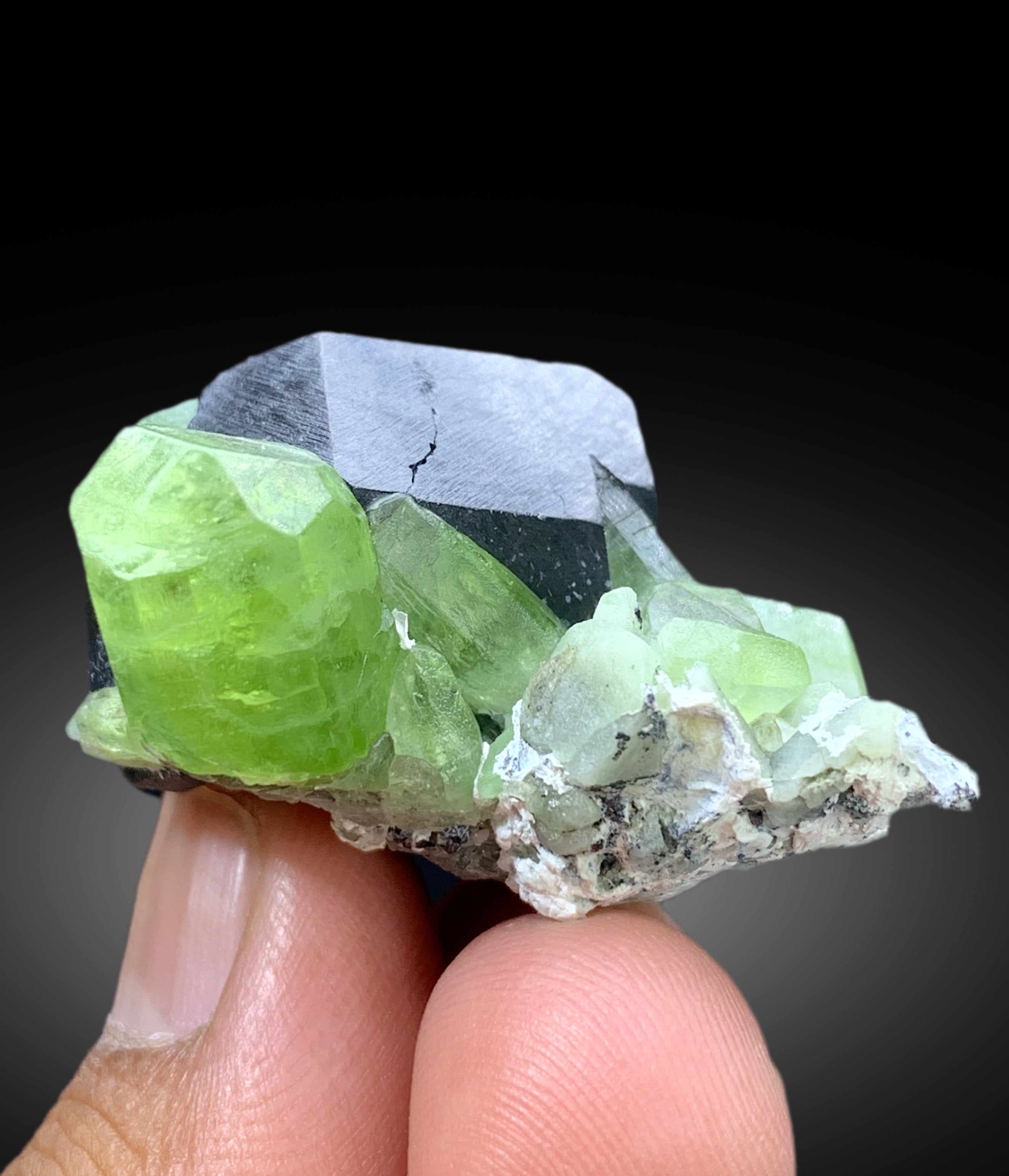 Lush Green Peridot with Magnetite from Supat valley Pakistan - 51 gram