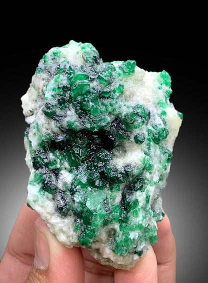 Lush Green Color Emerald Cluster on Matrix from swat Pakistan - 213 gram