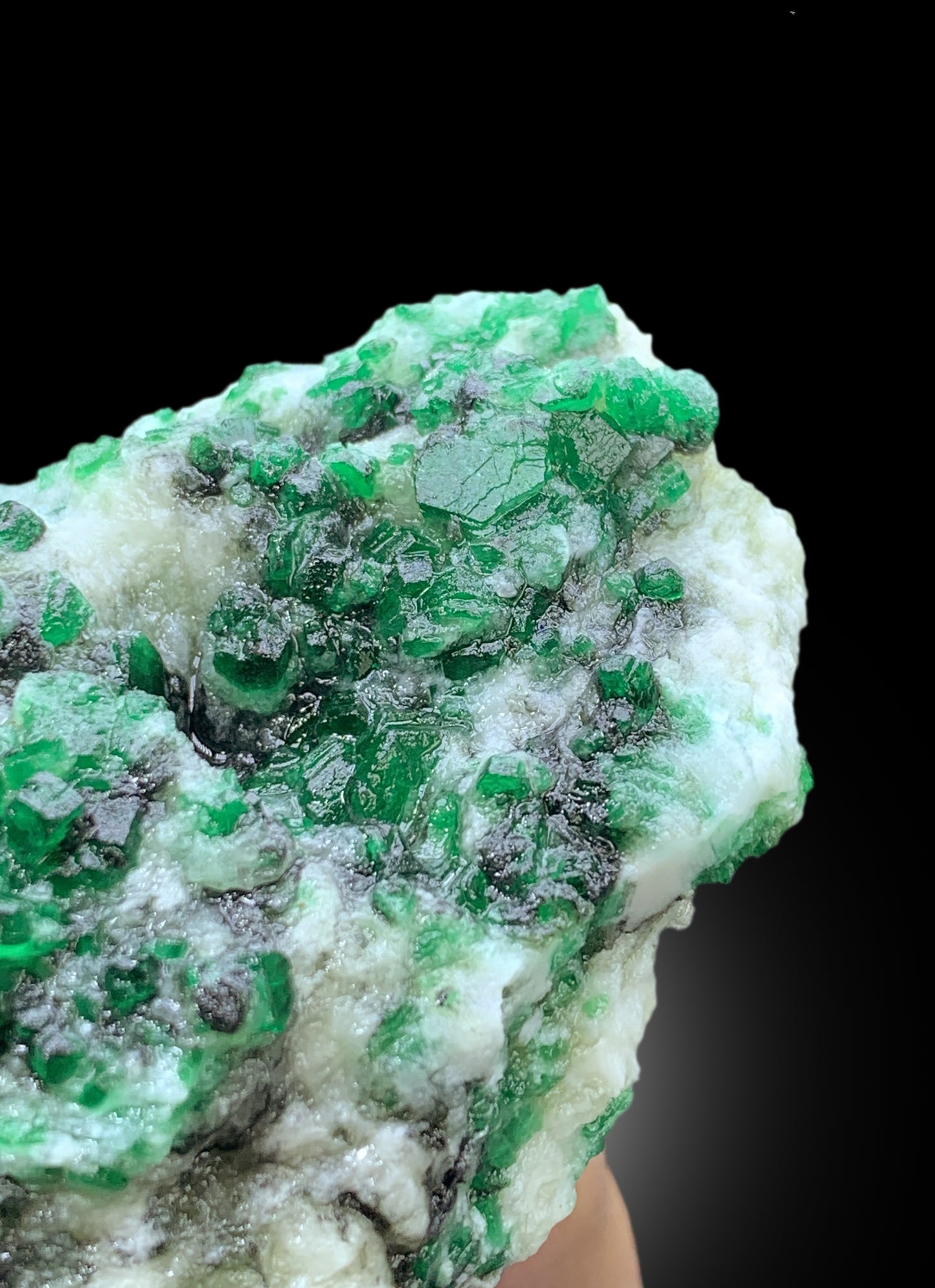 Lush Green Color Emerald Cluster on Matrix from swat Pakistan - 213 gram