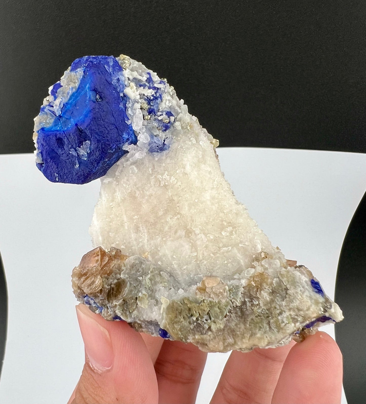 Blue Color Lazurite With Pyrite On Matrix From Afghanistan - 145 Grams